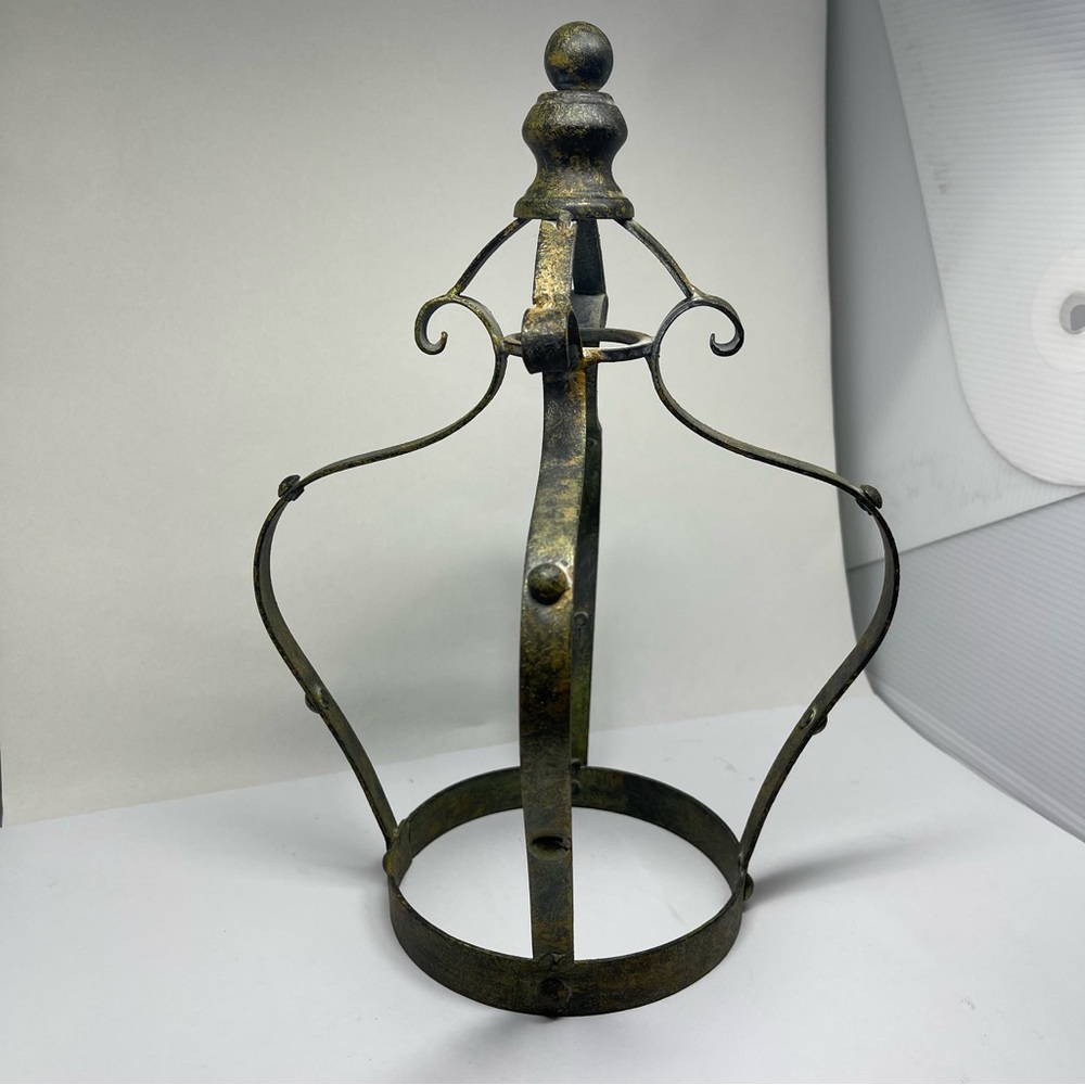 Rustic Iron Crown for plants in the house, garden or on top of Votive.